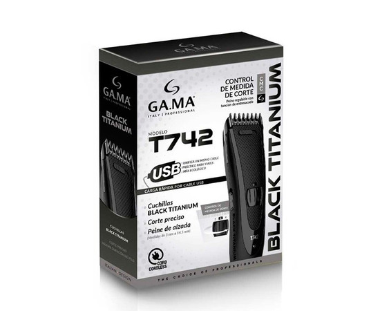 Зображення 4 Машинка для стрижки волосся Ga.Ma Black Titanium T742 (GM4510)