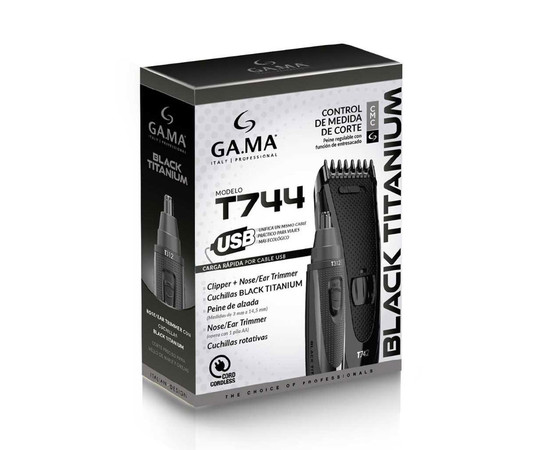 Зображення 4 Набір стрижкових машинок GA.MA Black Titanium T744 (T742+T312) (GM4511)