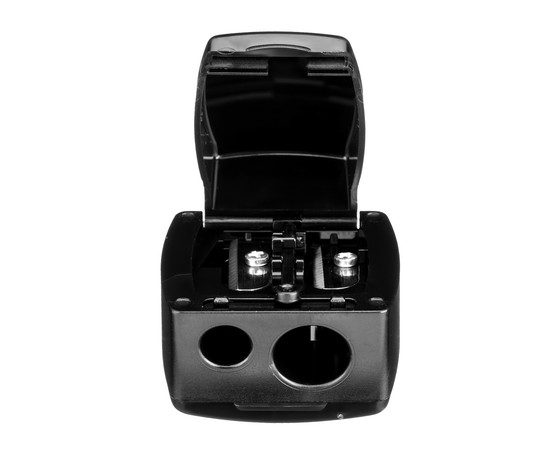 Изображение 2 Точилка для косметических карандашей (черная глянцевая, с двумя лезвиями) Kodi 20061319