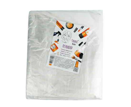 Зображення 2 Пеньюари для перукарень Panni Mlada 0.9х1.6 м (поліетилен, прозорий) 100 штук (20021750010)