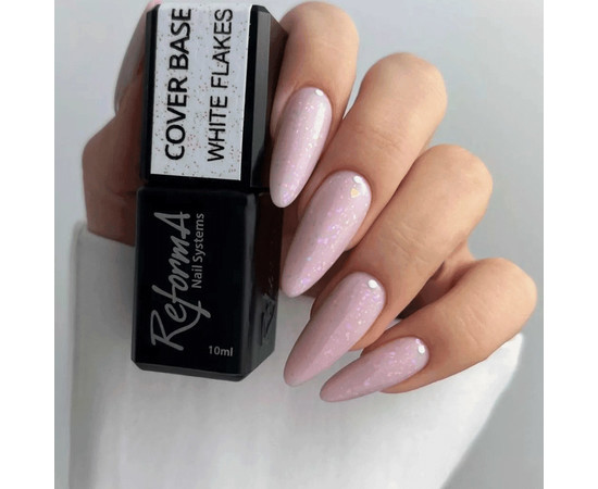 Зображення 4 База ReformA Cover Base White Opal Flakes, 10 мл, Об'єм (мл, г): 10, Колір: White