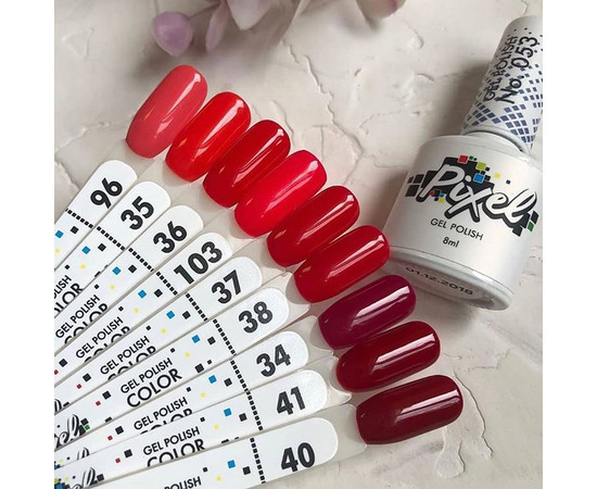 Зображення 4 Гель-лак Pixel №103 (ягідний червоний), 8 мл, Об'єм (мл, г): 8, Колір: 103
