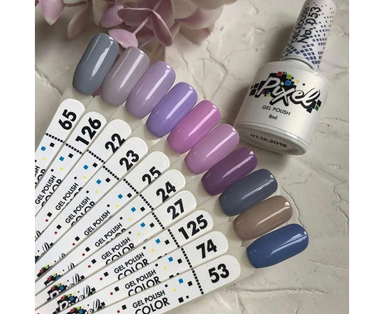 Изображение 5 Гель-лак Pixel №126 (приглушенно-лавандовый), 8 мл, Объем (мл, г): 8, Цвет: 126