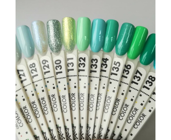 Изображение 7 Гель-лак Pixel №130 (бледно-зеленый с серебряными блестками), 8 мл, Объем (мл, г): 8, Цвет: 130