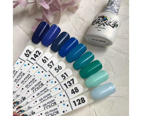 Зображення 4 Гель-лак Pixel №128 (молочно-блакитний), 8 мл, Об'єм (мл, г): 8, Колір: 128