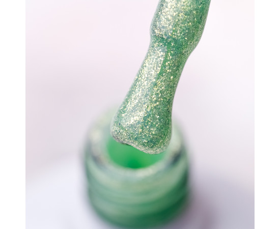 Зображення 2 Гель-лак Pixel №131 (салатовий з яскравими золотими блискітками), 8 мл, Об'єм (мл, г): 8, Колір: 131