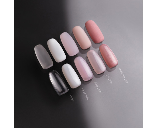 Зображення 8 База для гель-лаку Couture Color Fiber Base FB 04 Shimmer Pink рожевий з шиммером, 9 мл