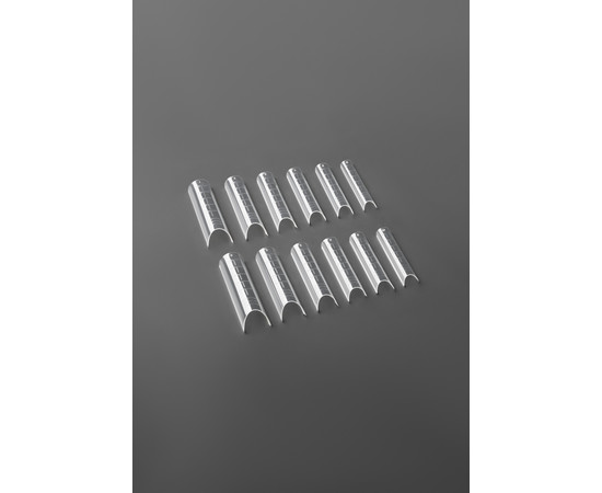 Зображення 3 Верхні арочні форми для нарощування нігтів Couture Colour Nail Tips Arched Shape з розміткою, прозорі, 120 шт.