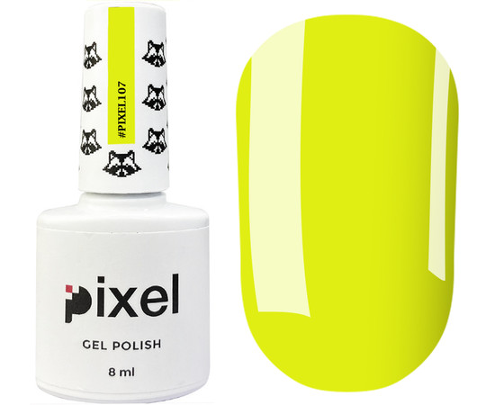 Зображення 2 Гель-лак Pixel №107 (кислотно-жовтий), 8 мл, Об'єм (мл, г): 8, Колір: 107