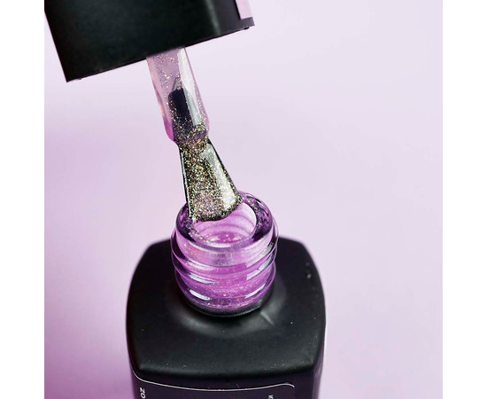 Зображення 2 Гель лак BABY Moon Dance Diamond №004 світло-бузковий із золотистим шиммером, 6 мл, Об'єм (мл, г): 6, Колір: 004