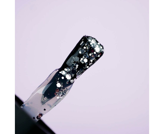 Зображення 3 Гель лак BABY Moon Dance Diamond №019 срібний глітер на напівпрозорій основі, 6 мл, Об'єм (мл, г): 6, Колір: 019