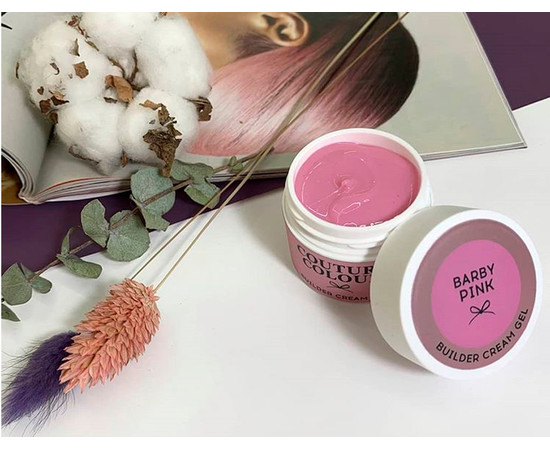 Зображення 2 Будівельний крем-гель Couture Colour Builder Cream Gel Barby Pink яскраво-рожевий, 50 мл, Об'єм (мл, г): 50, Колір: Barby Pink