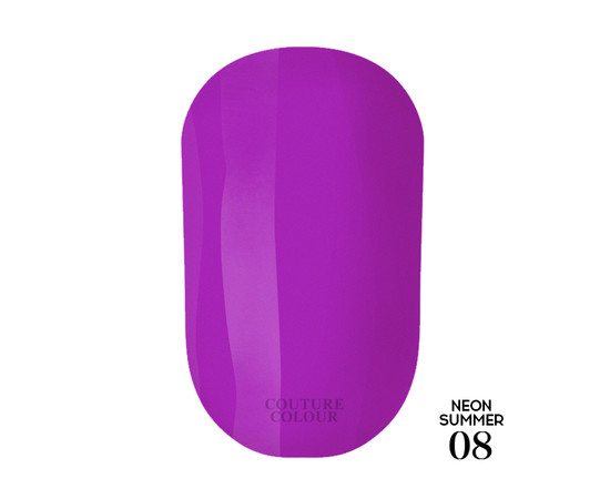Зображення 3 Гель-лак Couture Colour Neon Summer №08 фіолетовий, 9 мл, Об'єм (мл, г): 9, Колір: 08