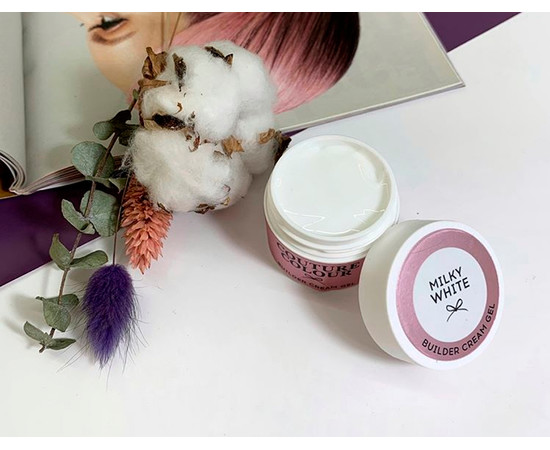 Изображение 2 Строительный крем-гель Couture Colour Builder Cream Gel Milky White молочно-белый, 50 мл, Объем (мл, г): 50, Цвет: Milky White