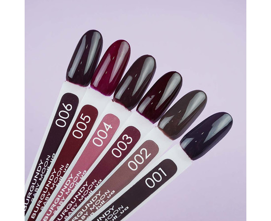 Зображення 2 Гель лак BABY Moon Burgundy №002 гіркий шоколад, 6 мл, Об'єм (мл, г): 6, Колір: 002