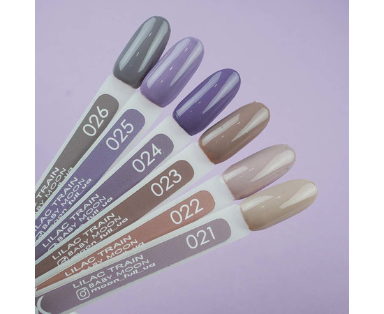 Зображення 3 Гель лак BABY Moon Lilac Train №025 блідо-ліловий, 6 мл, Об'єм (мл, г): 6, Колір: 025