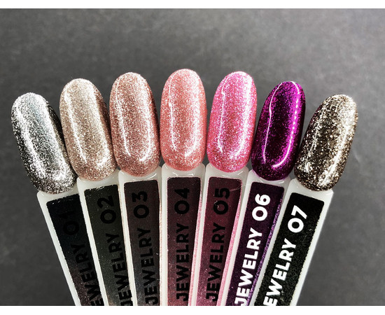 Зображення 2 Гель-лак Couture Colour Jewelry J05 (рожевий з блискітками), 5 мл, Об'єм (мл, г): 5, Колір: J05