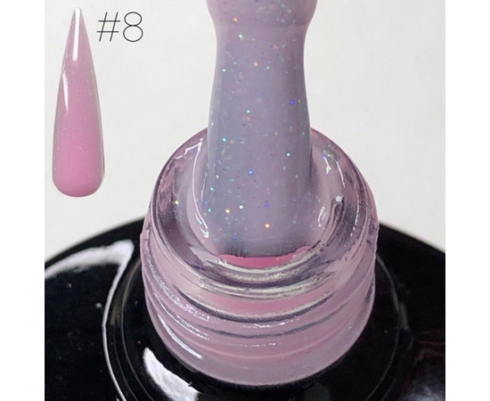 Зображення 2 База камуфлююча SAGA Color Base №08 рожевий з шимером, 8 мл, Об'єм (мл, г): 8, Колір: 08