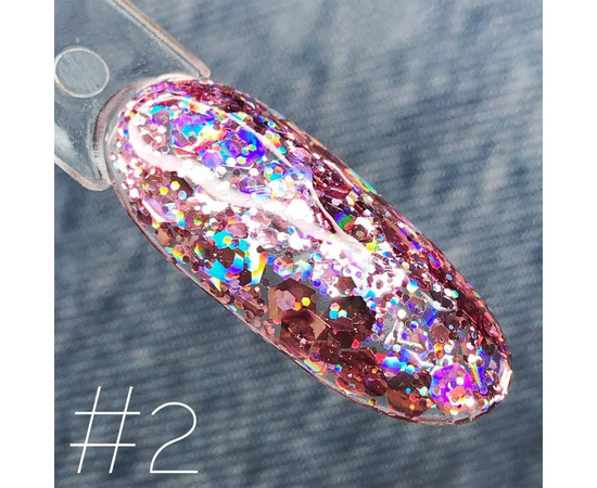 Изображение 2 Глиттерный гель SAGA GALAXY glitter №02, 8 мл, Объем (мл, г): 8, Цвет: 02