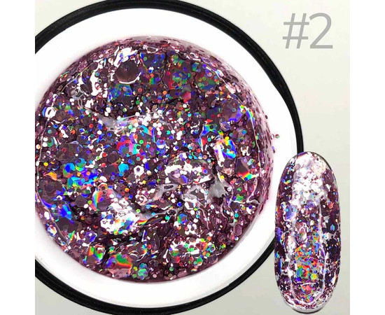 Изображение 3 Глиттерный гель SAGA GALAXY glitter №02, 8 мл, Объем (мл, г): 8, Цвет: 02