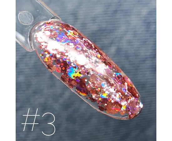 Зображення 2 Глітерний гель SAGA GALAXY glitter №03, 8 мл, Об'єм (мл, г): 8, Колір: 03