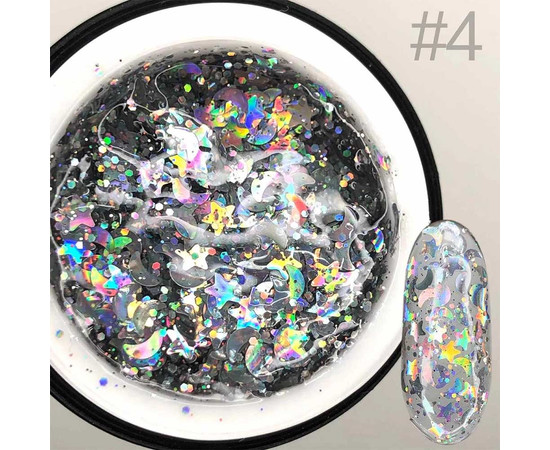 Изображение 3 Глиттерный гель SAGA GALAXY glitter №04, 8 мл, Объем (мл, г): 8, Цвет: 04