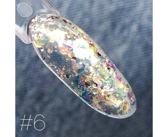 Зображення 2 Глітерний гель SAGA GALAXY glitter №06, 8 мл, Об'єм (мл, г): 8, Колір: 06