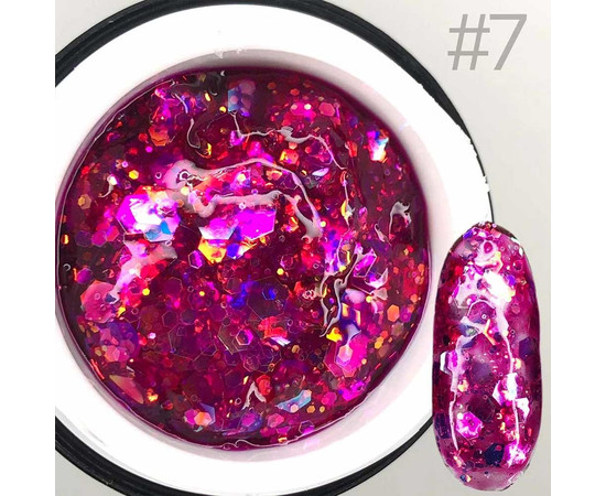 Изображение 3 Глиттерный гель SAGA GALAXY glitter №07, 8 мл, Объем (мл, г): 8, Цвет: 07