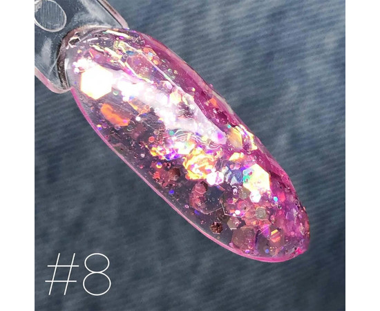 Изображение 2 Глиттерный гель SAGA GALAXY glitter №08, 8 мл, Объем (мл, г): 8, Цвет: 08