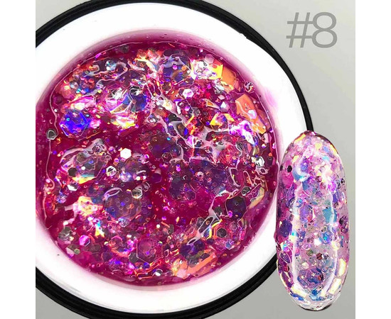 Изображение 3 Глиттерный гель SAGA GALAXY glitter №08, 8 мл, Объем (мл, г): 8, Цвет: 08
