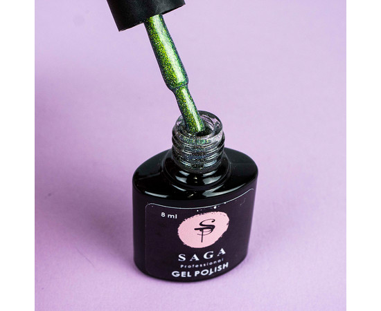 Зображення 2 Гель-лак світловідбивний SAGA Cat Chameleon №CC13 салатовий, 8 мл, Об'єм (мл, г): 8, Колір: CC13