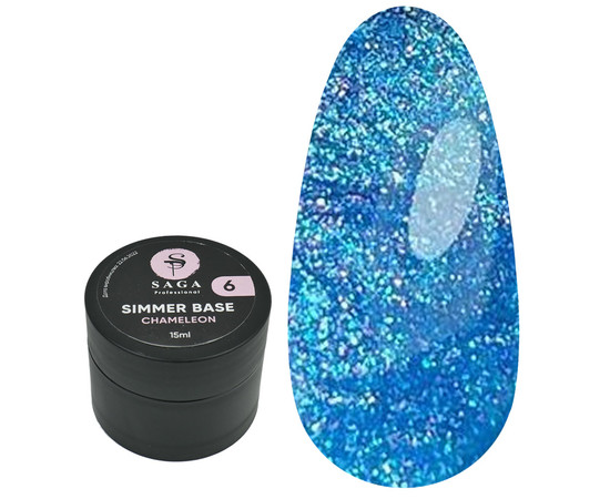Зображення 2 База SAGA Shimmer Chameleon №06, 15 мл, Об'єм (мл, г): 15, Колір: 06
