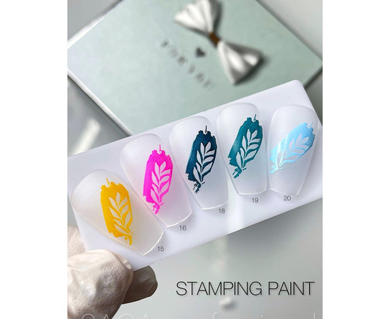 Зображення 2 Лак-фарба для стемпінгу SAGA Stamping Paint №18 діамантовий зелений, 8 мл, Колір: 18