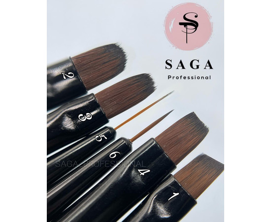 Изображение 6 Кисть для геля SAGA professional №04 квадрат, 8 мм