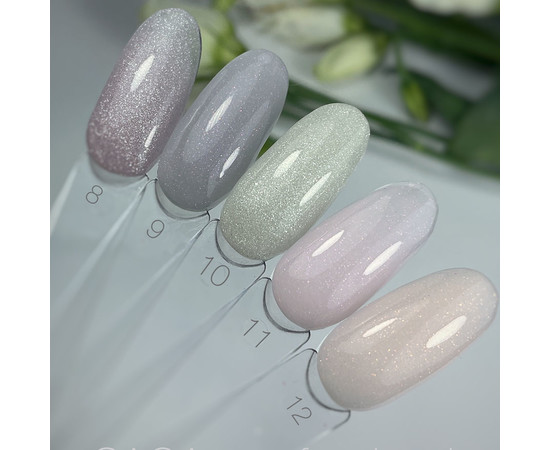 Зображення 3 Гель для нарощування SAGA Acryl Gel №12 ніжно-рожевий із шиммером, 13 мл, Об'єм (мл, г): 13, Колір: 12