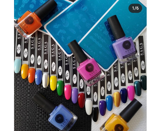 Зображення 3 Лак-фарба для стемпінгу SAGA Stamping Paint №10 сріблястий, 8 мл, Колір: 10