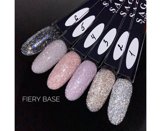 Изображение 4 База камуфлирующая SAGA Fiery Base №06 серебристый с блестками, светоотражающий, 8 мл, Объем (мл, г): 8, Цвет: 06