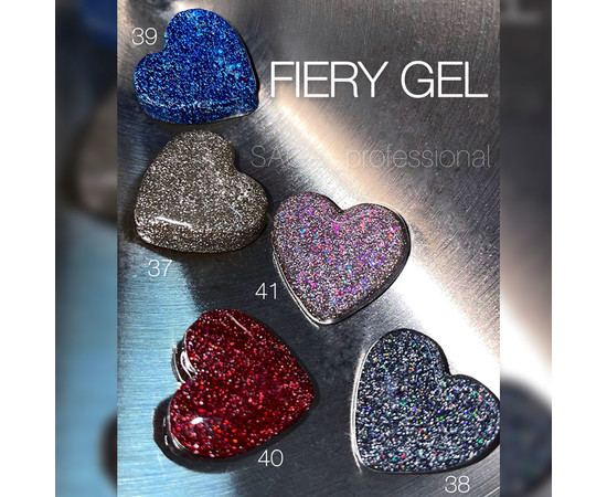 Зображення 3 Гель-лак світловідбивний SAGA Fiery Gel №39 яскравий синій з мікроблиском, 9мл, Об'єм (мл, г): 9, Колір: 39
