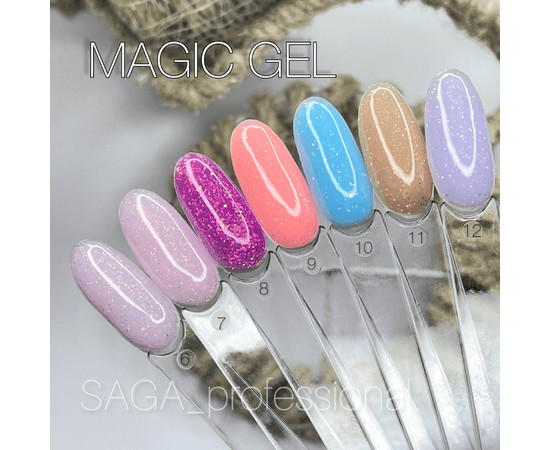 Изображение 2 Гель камуфлирующий SAGA Builder Gel Magic №07 нежно-розовый с разноцветной поталью, 15 мл, Объем (мл, г): 15, Цвет: 07