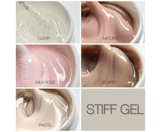 Зображення 2 Гель-желе SAGA Stiff Gel Natural, 13 мл, Об'єм (мл, г): 13, Колір: Natural