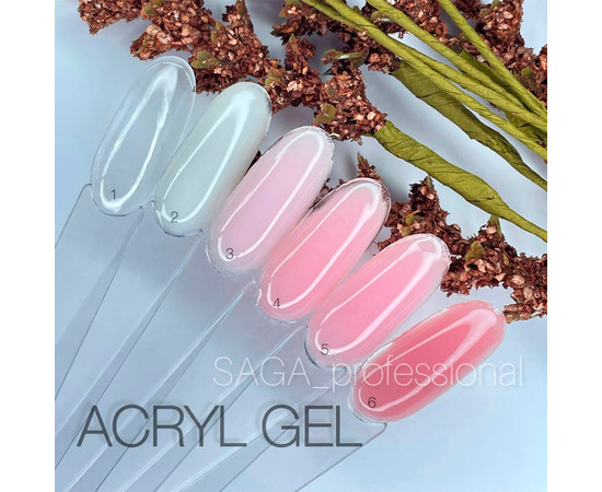 Зображення 3 Гель для нарощування SAGA Acryl Gel №01 прозорий, 13 мл, Об'єм (мл, г): 13, Колір: 01
