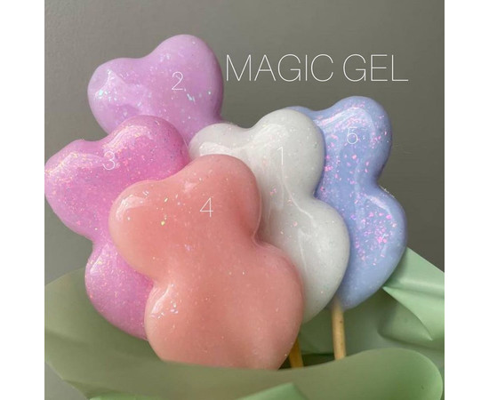 Изображение 2 Гель камуфлирующий SAGA Builder Gel Magic №03 светло-розовый с разноцветной поталью, 15 мл, Объем (мл, г): 15, Цвет: 03