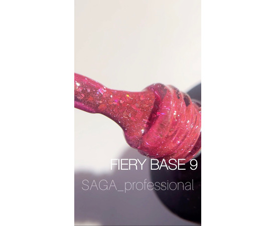 Изображение 2 База камуфлирующая SAGA Fiery Base №09 малиновый светоотражающий, 8 мл, Объем (мл, г): 8, Цвет: 09