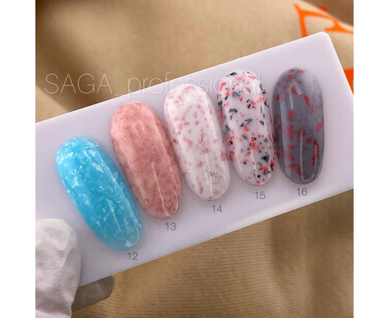 Изображение 2 База камуфлирующая SAGA Leaf Base №13 молочно-розовый с розовой поталью, 8 мл, Объем (мл, г): 8, Цвет: 13