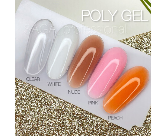 Изображение 3 Полигель SAGA POLY GEL Nude (телесный) в баночке, 30 мл, Объем (мл, г): 30, Цвет: Nude