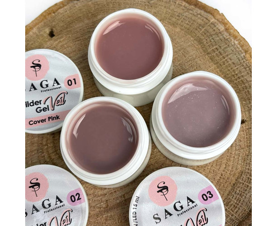 Изображение 3 Гель для наращивания SAGA Builder Gel Veil №01 бледно-бежевый, 30 мл, Объем (мл, г): 30, Цвет: 01