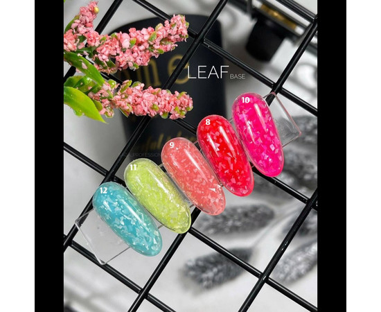 Изображение 3 База камуфлирующая SAGA Leaf Base №10 ярко-розовый с поталью, 8 мл, Объем (мл, г): 8, Цвет: 10