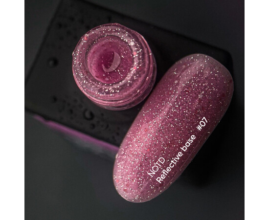 Зображення 2 Nails of the Day Reflective base 07 – камуфлююча світловідбиваюча база з шиммером (яскраво-рожева), 10 мл, Об'єм (мл, г): 10, Колір: 07