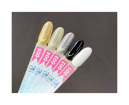 Изображение 4 Гель-лак GO Active 004 Never Look Back светло-золотые блестки, 10 мл, Объем (мл, г): 10, Цвет: 004