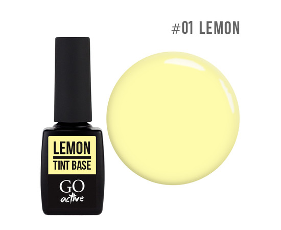 Зображення 2 База кольорова GO Active Tint Base 01 Lemon, пастельно-жовтий, 10 мл, Об'єм (мл, г): 10, Колір: 01